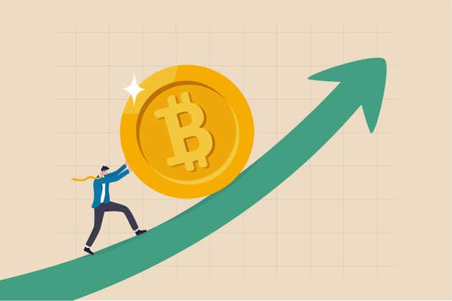 Imagen para el artículo titulado Bitcoin está cerca de los $100,000, recuperándose gracias a los datos de inflación y reflejando el mercado de valores